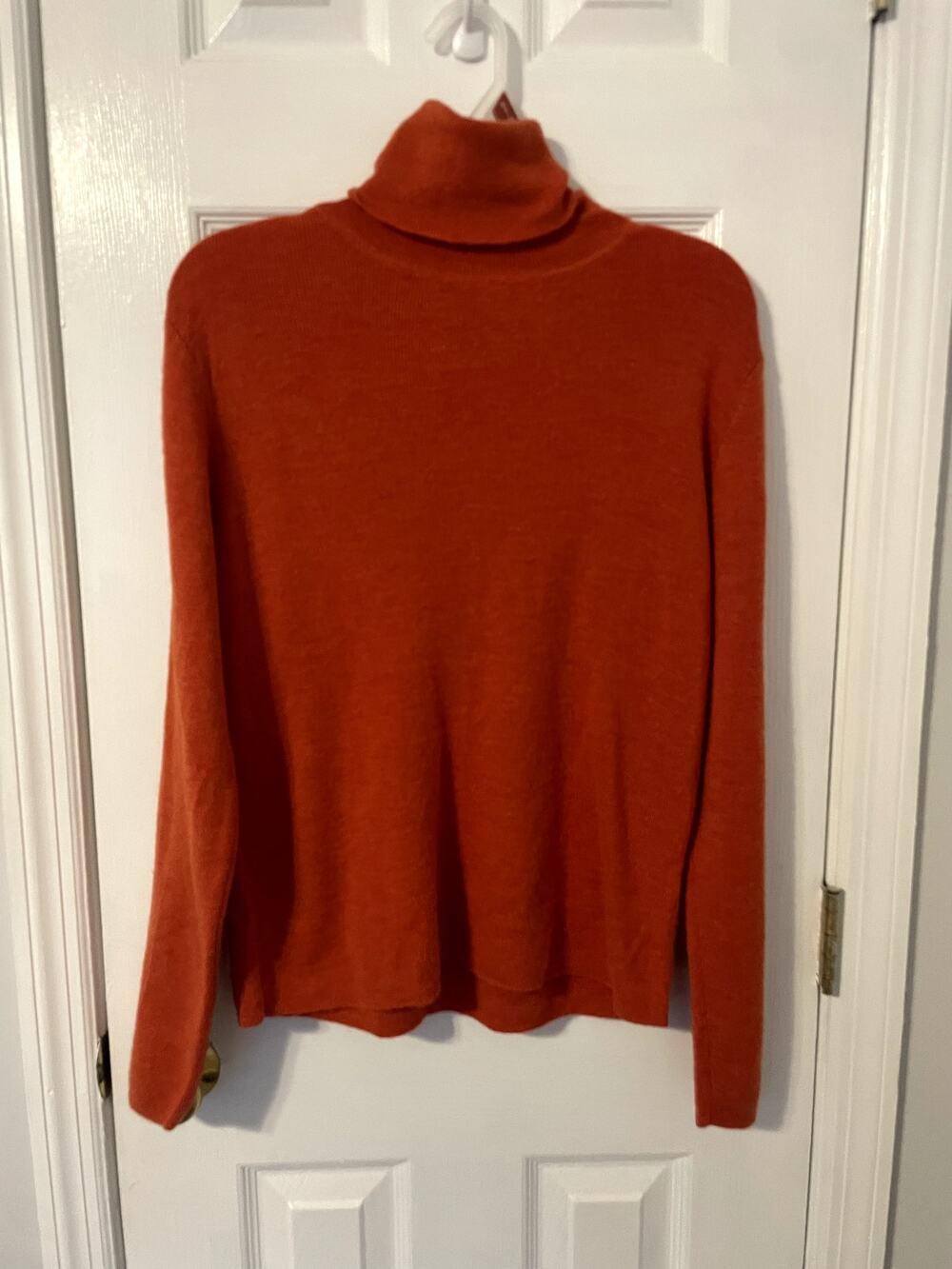 Orange Mercer and Madison 100% Cashmere Turtleneck Sweater Size Extra Large